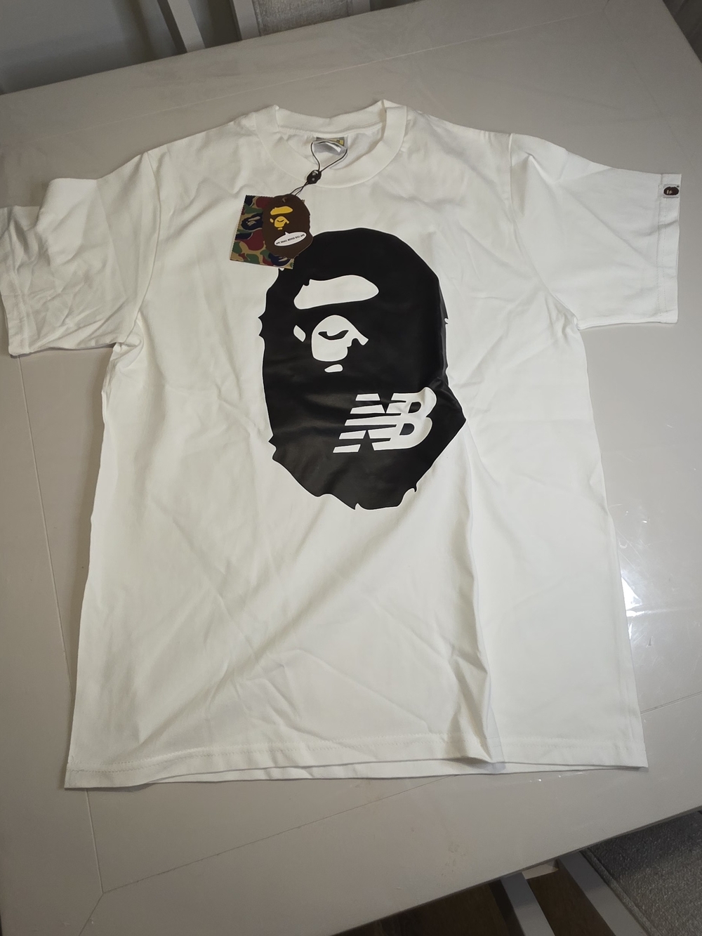 New Balance White Graphic Logo Tee